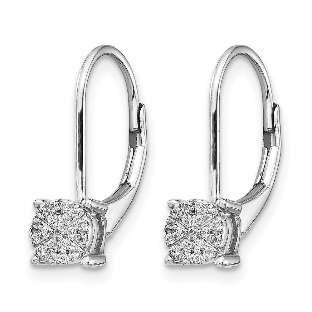 14K Weißgold Diamant-Cluster-Ohrringe mit Leverback-Verschluss
