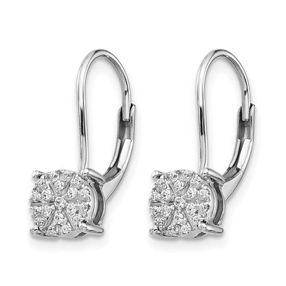 14K Weißgold Diamant-Cluster-Ohrringe mit Leverback-Verschluss