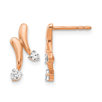 14K Roségold Ohrringe mit echten Diamanten