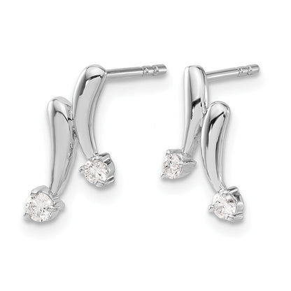 14K Weißgold Ohrringe mit echten Diamanten