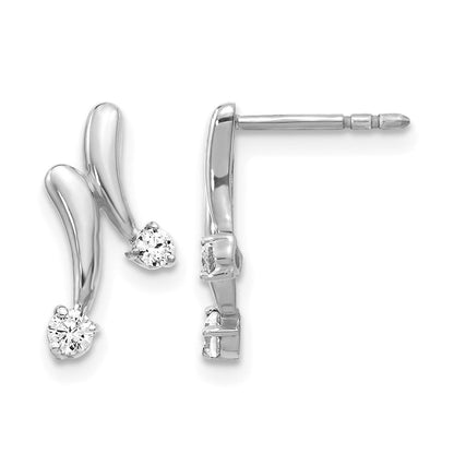 14K Weißgold Ohrringe mit echten Diamanten