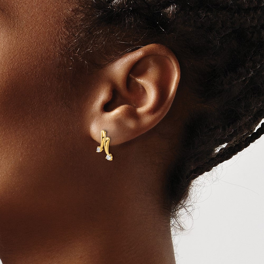 14K Gold Ohrstecker mit echten Diamanten