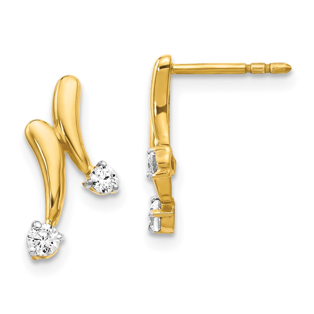 14K Gold Ohrstecker mit echten Diamanten