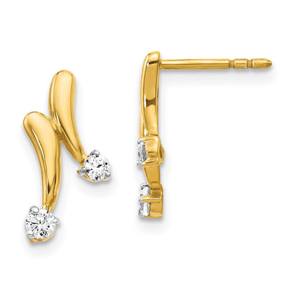 14K Gold Ohrstecker mit echten Diamanten