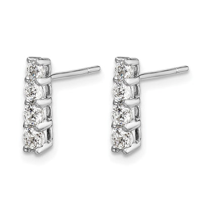 14K Weißgold Ohrringe mit Labor-Diamanten, VS/SI+ G+