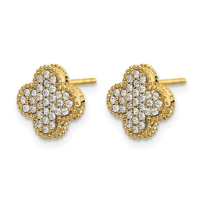 14K Gelbgold Ohrstecker mit Kleeblatt-Design, 0,33 ct. Laborgezüchteten Diamanten VS/SI+ G+