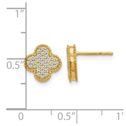 14K Gelbgold Ohrstecker mit Kleeblatt-Design, 0,33 ct. Laborgezüchteten Diamanten VS/SI+ G+