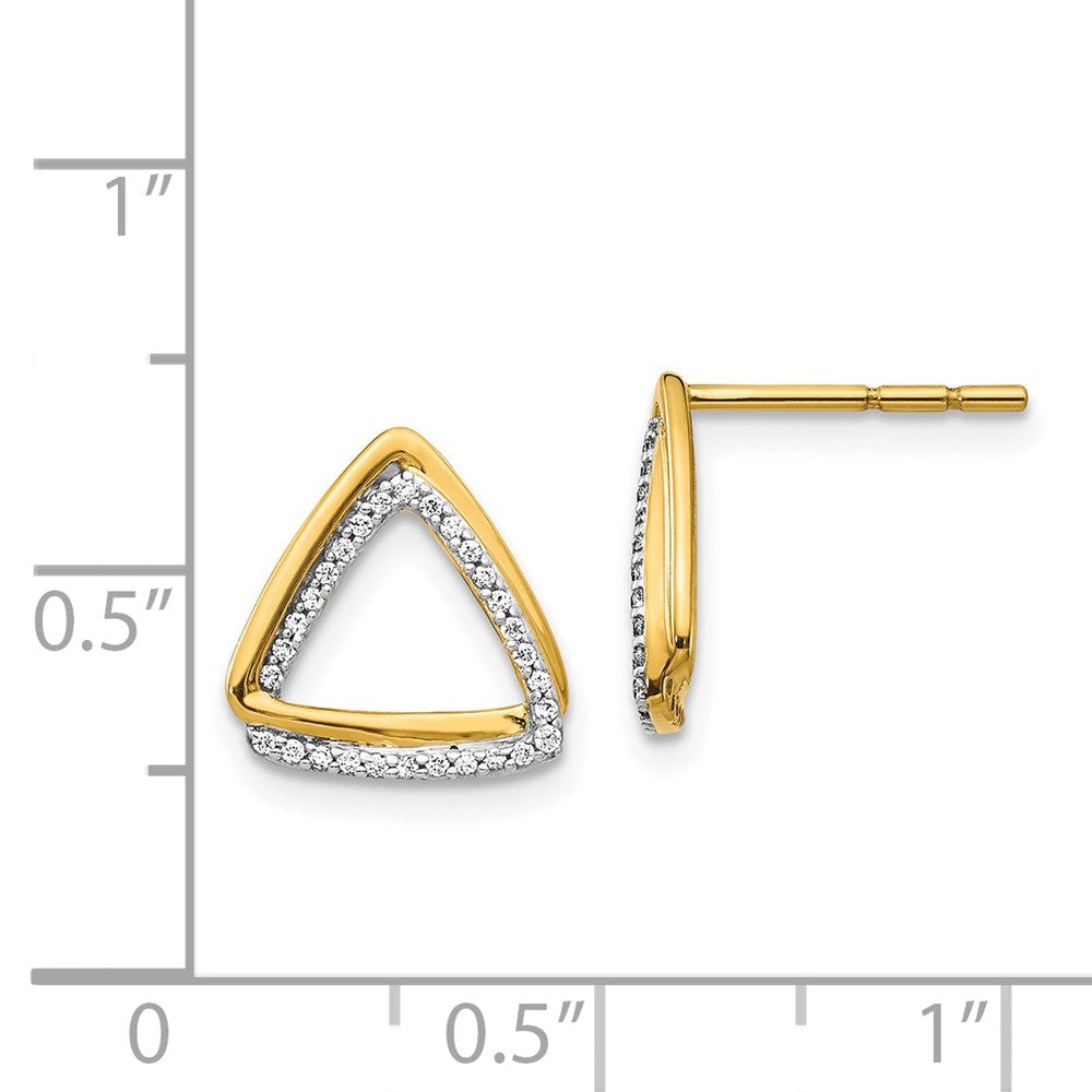 14K Gelbgold Ohrringe mit echten Diamanten