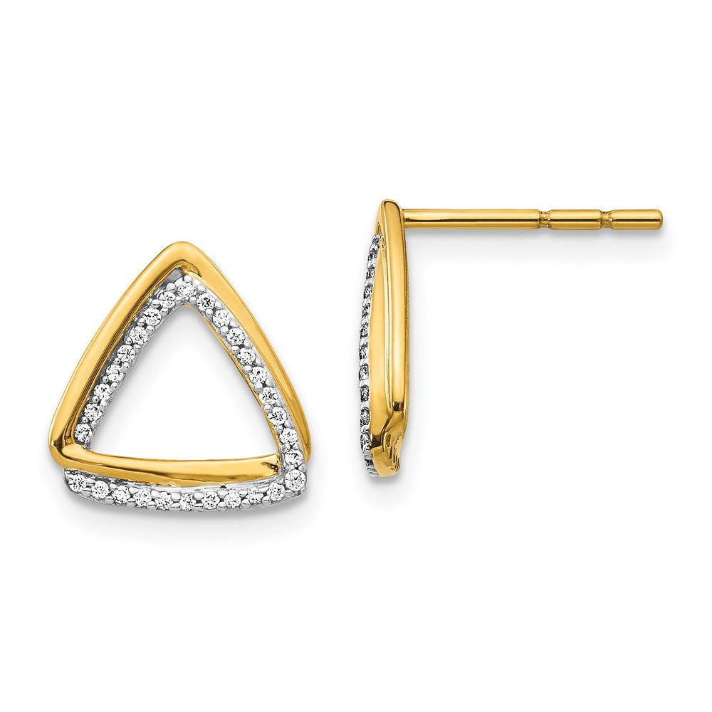 14K Gelbgold Ohrringe mit echten Diamanten