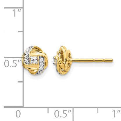 14K Gelbgold Ohrstecker mit echten Diamanten in Knoten-Design