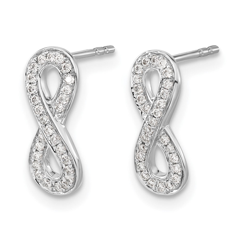 14K Weißgold Infinity-Ohrringe mit echten Diamanten