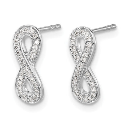 14K Weißgold Infinity-Ohrringe mit echten Diamanten