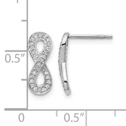 14K Weißgold Infinity-Ohrringe mit echten Diamanten
