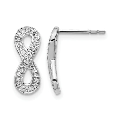 14K Weißgold Infinity-Ohrringe mit echten Diamanten
