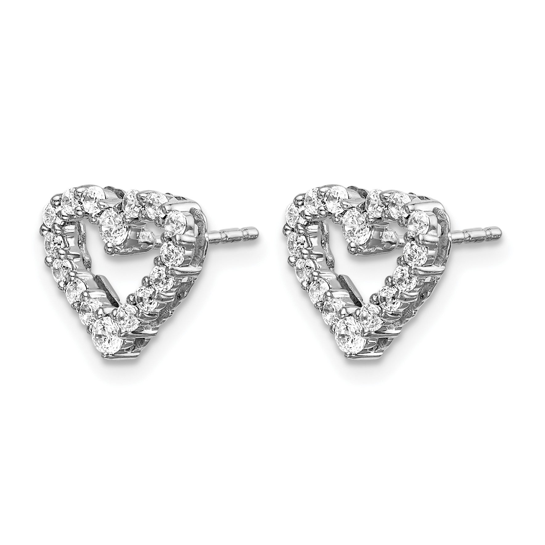 10K Weißgold Ohrstecker mit 0,5 ct. Labordiamanten VS/SI+ G+ in kompletter Herzform