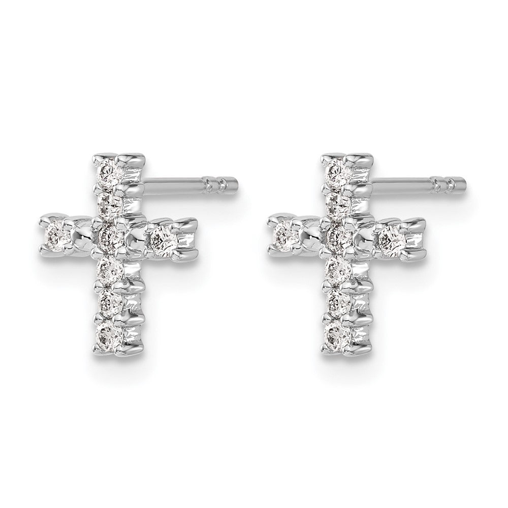 14K Weißgold Kreuz-Ohrstecker mit 0,2 ct. Labordiamanten VS/SI+ G+