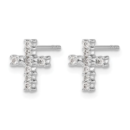 14K Weißgold Kreuz-Ohrstecker mit 0,2 ct. Labordiamanten VS/SI+ G+