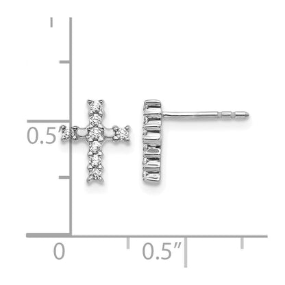 14K Weißgold Kreuz-Ohrstecker mit 0,2 ct. Labordiamanten VS/SI+ G+
