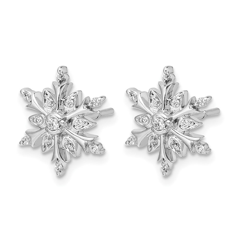14K Weißgold Ohrstecker mit 0,166 ct. Laborgezüchteten Diamanten VS/SI+ G+ Schneeflocke