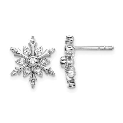 14K Weißgold Ohrstecker mit 0,166 ct. Laborgezüchteten Diamanten VS/SI+ G+ Schneeflocke