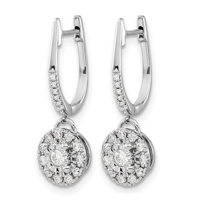 Creolen aus 585 Weißgold mit 0,35 ct. Diamanten im Rundschliff, baumelnde Ohrhänger mit Scharnier