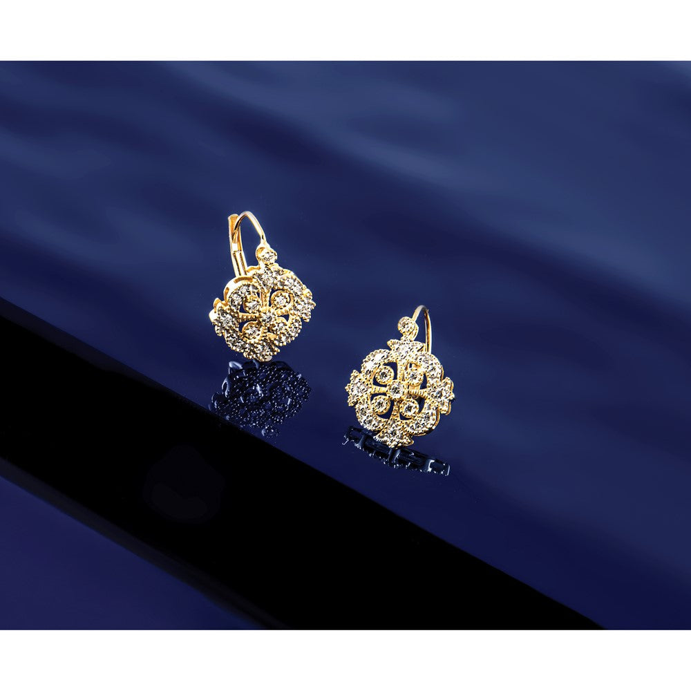 14K Gelbgold Modische Ohrringe mit Leverback-Verschluss und 0,33 ct. Labordiamanten VS/SI+ G+