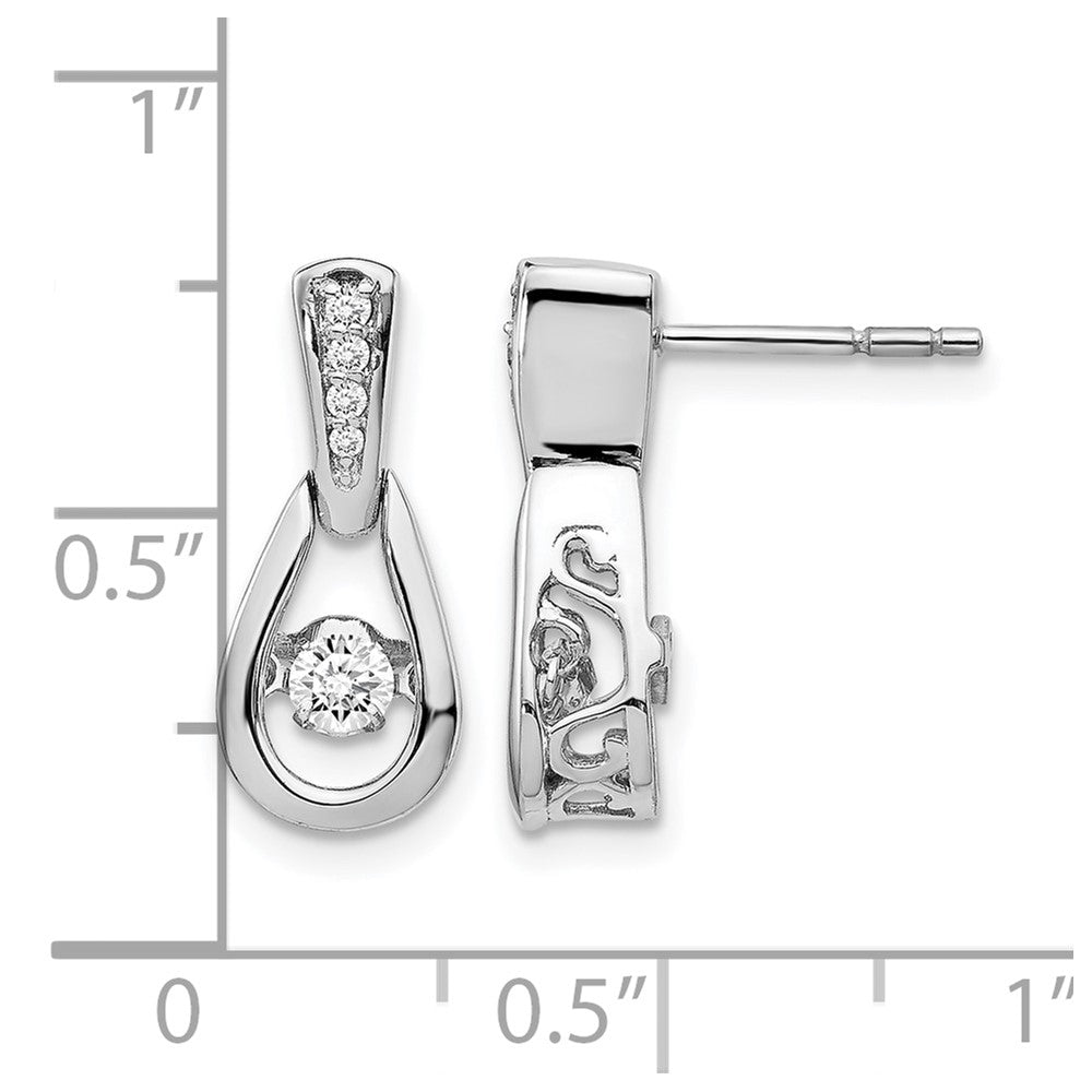 14K Weißgold Ohrringe mit lebhaften echten Diamanten