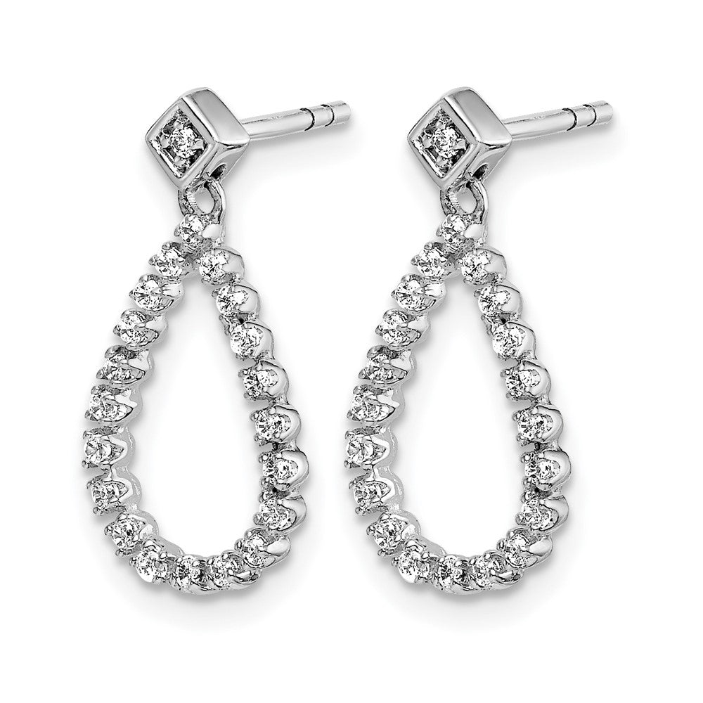 14K Weißgold Ohrhänger Tropfen mit Stecker, 0,25 ct. Labor gezüchtete Diamanten VS/SI+ G+
