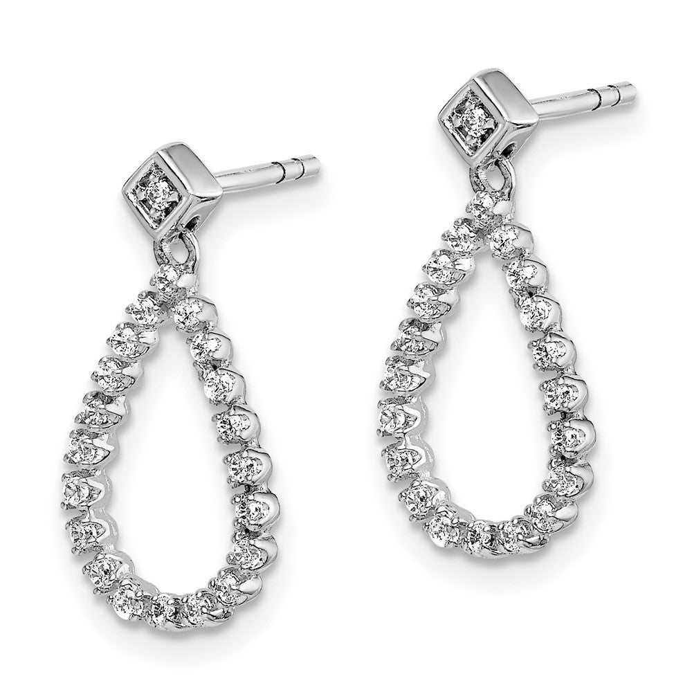 14K Weißgold Diamant-Ohrstecker in Tropfenform