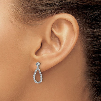 14K Weißgold Diamant-Ohrstecker in Tropfenform