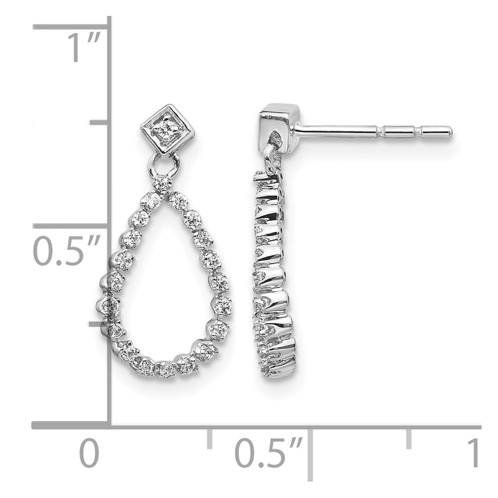 14K Weißgold Ohrhänger Tropfen mit Stecker, 0,25 ct. Labor gezüchtete Diamanten VS/SI+ G+