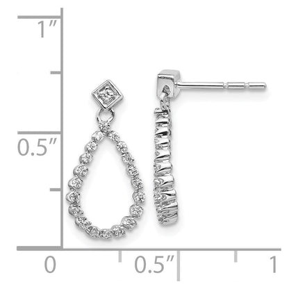 14K Weißgold Diamant-Ohrstecker in Tropfenform