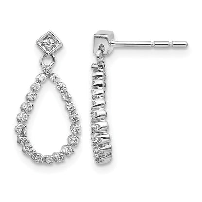 14K Weißgold Ohrhänger Tropfen mit Stecker, 0,25 ct. Labor gezüchtete Diamanten VS/SI+ G+