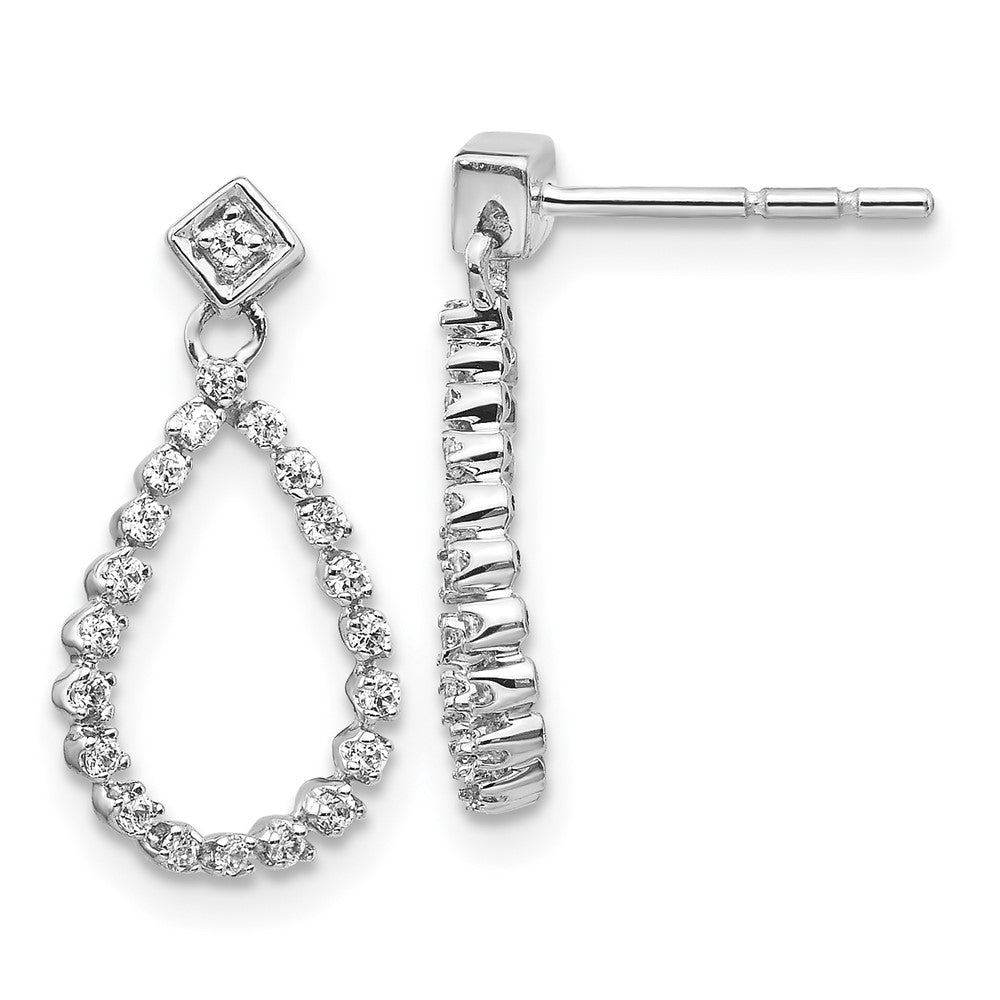 14K Weißgold Diamant-Ohrstecker in Tropfenform