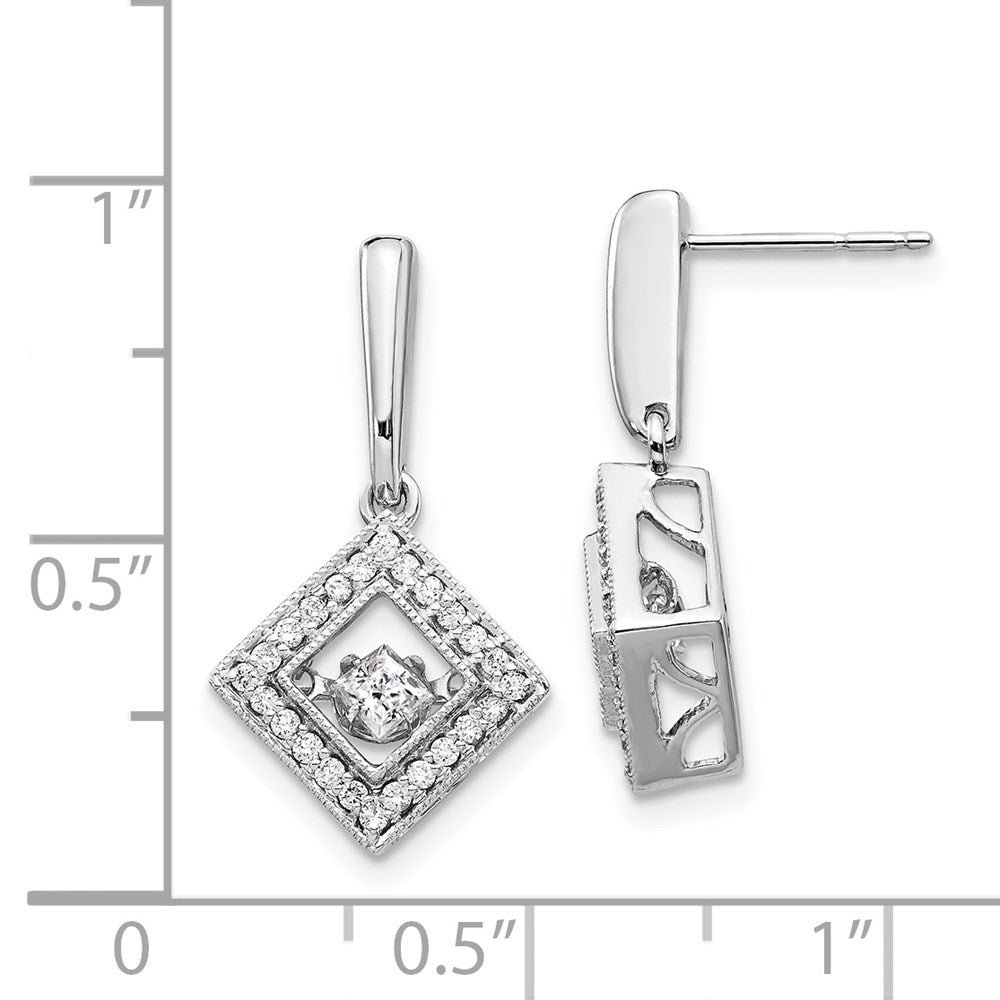 14K Weißgold Ohrringe mit funkelnden echten Diamanten
