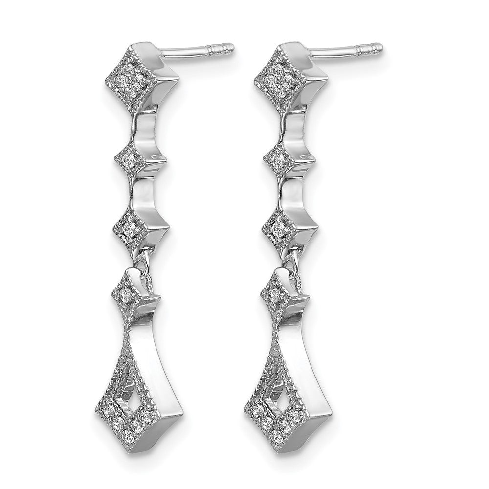 14K Weißgold Diamant-Ohrringe im Vintage-Stil
