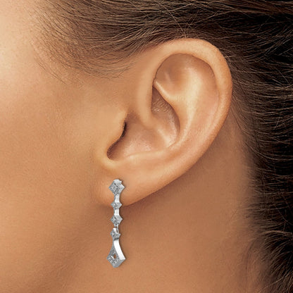 14K Weißgold Diamant-Ohrringe im Vintage-Stil