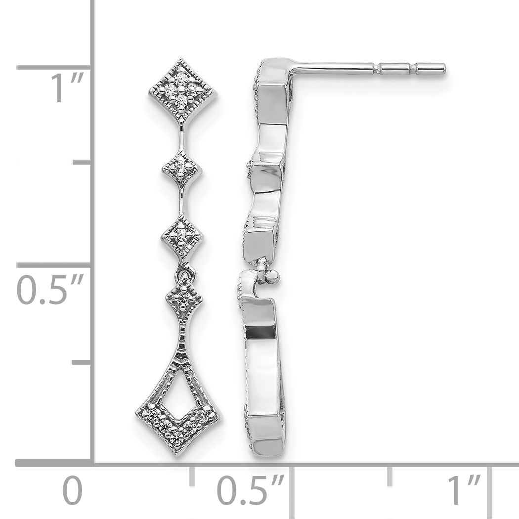 14K Weißgold Diamant-Ohrringe im Vintage-Stil