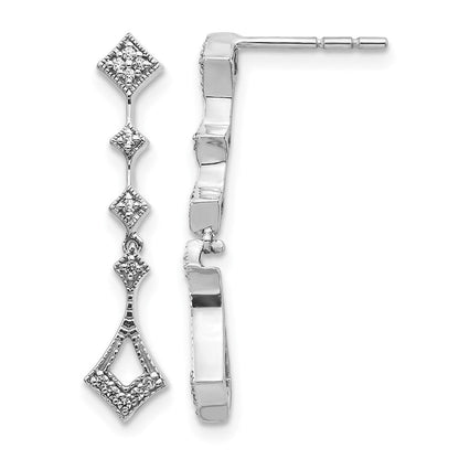 14K Weißgold Diamant-Ohrringe im Vintage-Stil