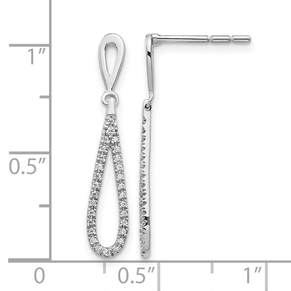 14K Weißgold Ohrhänger mit Stecker, 0,2 ct. Laborgezüchtete Diamanten, VS/SI+ G+, Fashion