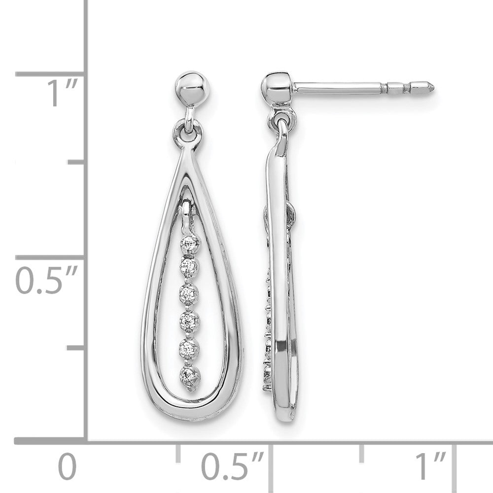 10K Weißgold Diamant Tropfen Ohrstecker