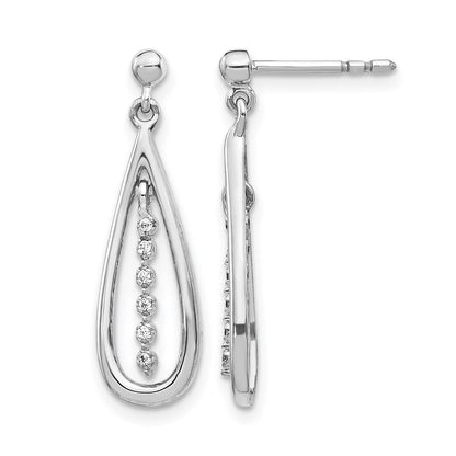 10K Weißgold Diamant Tropfen Ohrstecker