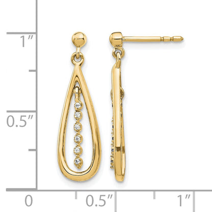 10K Gelbgold Diamant Tropfen Ohrstecker