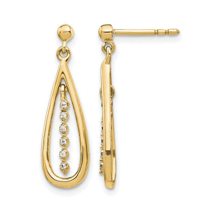 10K Gelbgold Diamant Tropfen Ohrstecker