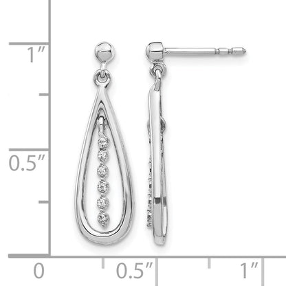 14K Weißgold Ohrstecker mit echten Diamanten in Tropfenform