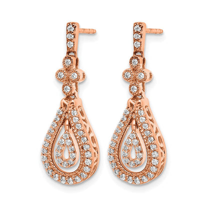 14K Roségold Diamant-Ohrstecker, poliert