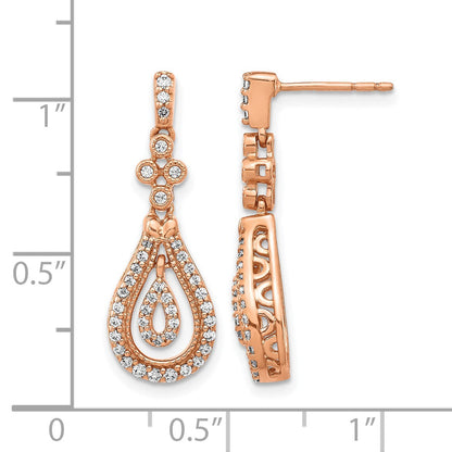 14K Roségold Diamant-Ohrstecker, poliert