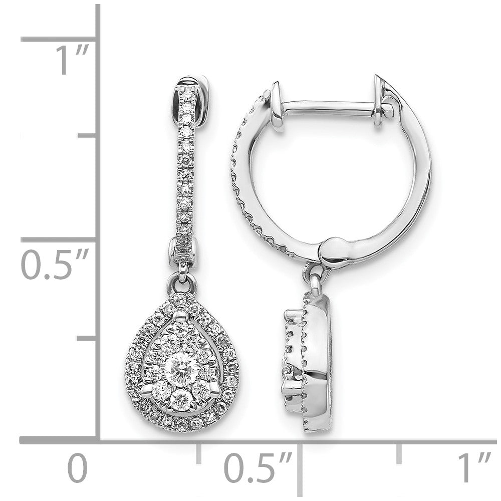 14K Weißgold Halo-Creolen mit Klappscharnier, 0,5 ct. laborgezüchteten Diamanten, VS/SI+ G+