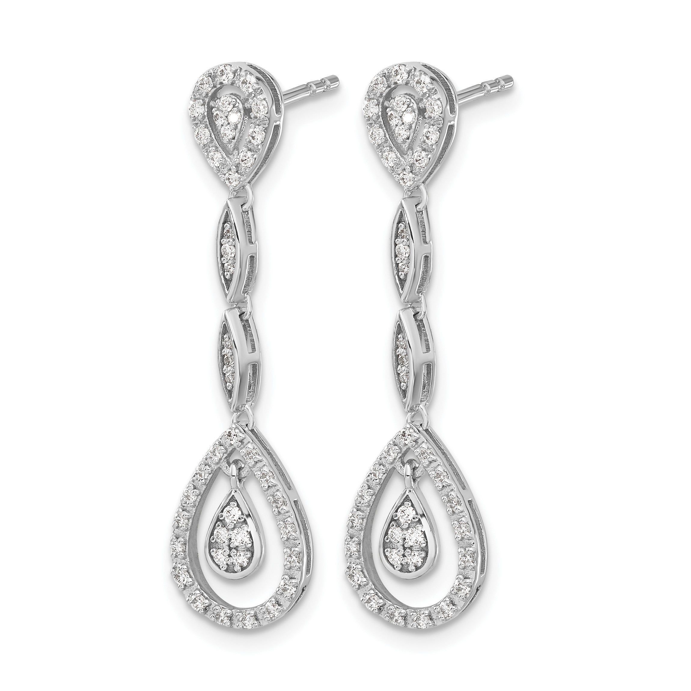 14K Weißgold Diamant-Ohrhänger in Tropfenform