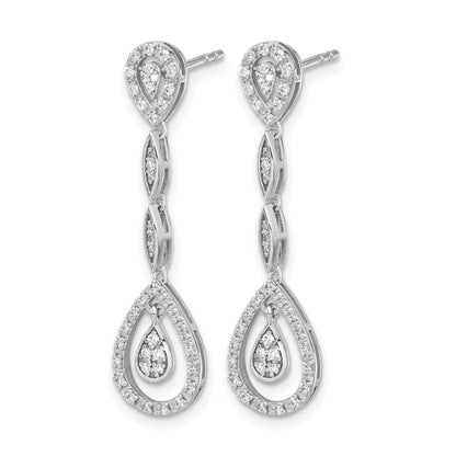 14K Weißgold Diamant-Ohrhänger in Tropfenform
